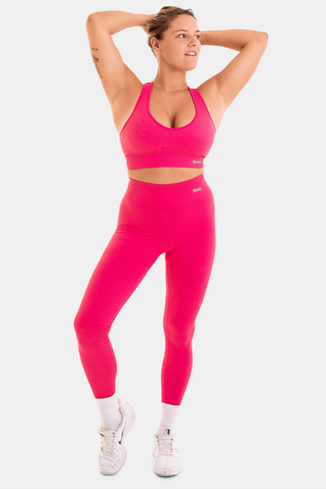 Bacon Active Long Legging Ribbed Seamless Leggings // Dark Pink